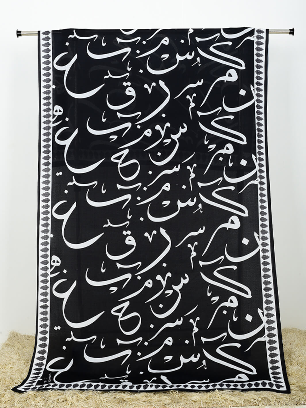 Huroof V2 Dupatta (Black)