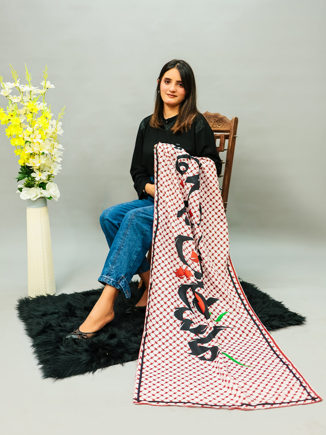 Rooh e Palestine Stole (Rose Gold)