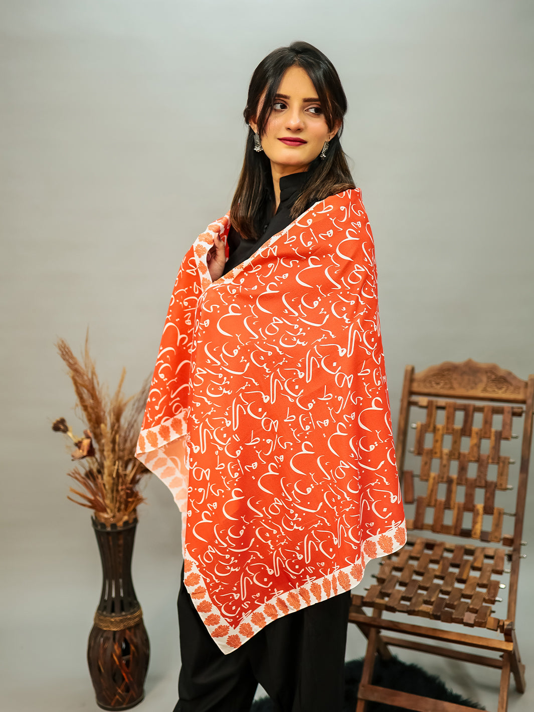 Be Qaida Silk Dupatta (Orange)