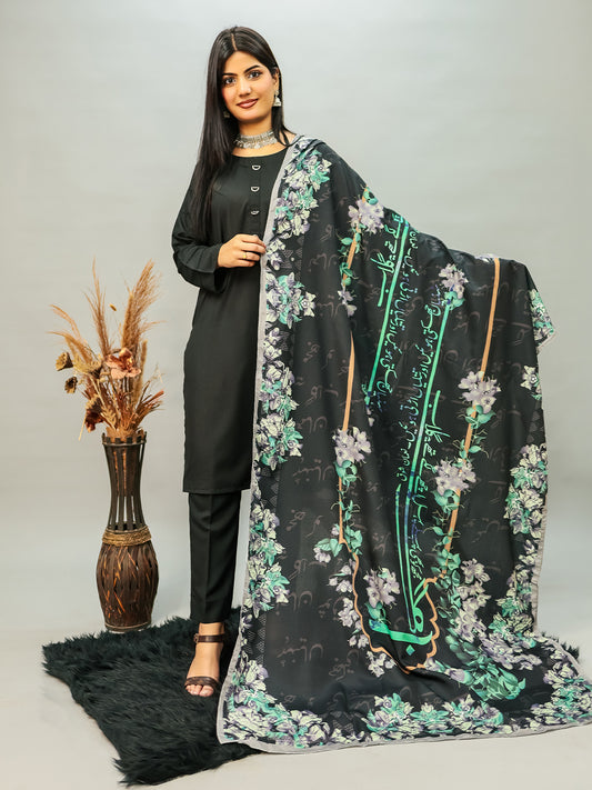 Gulaab Voile Dupatta (Black)