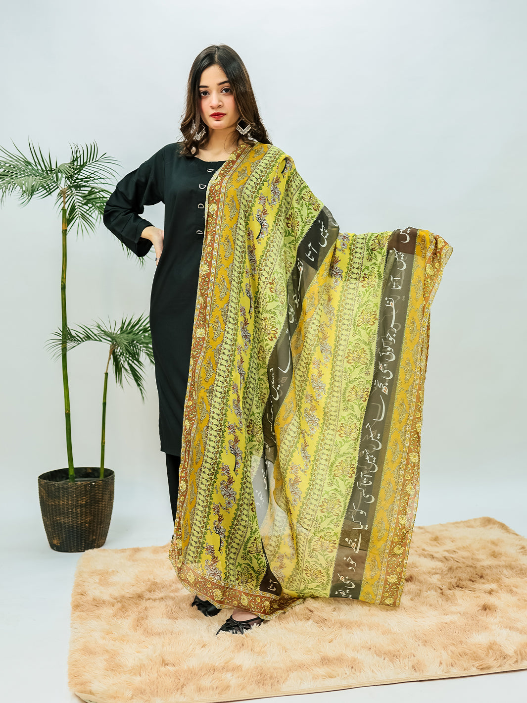 Phool Stripe  Premium Silk Dupatta (Light)