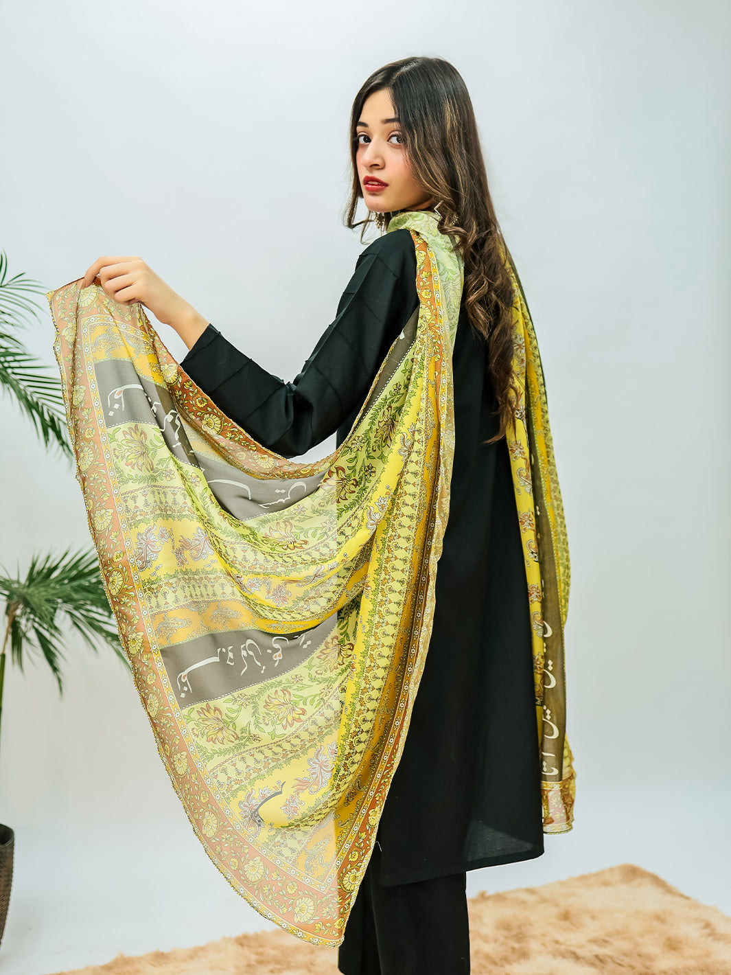 Phool Stripe  Premium Silk Dupatta (Light)