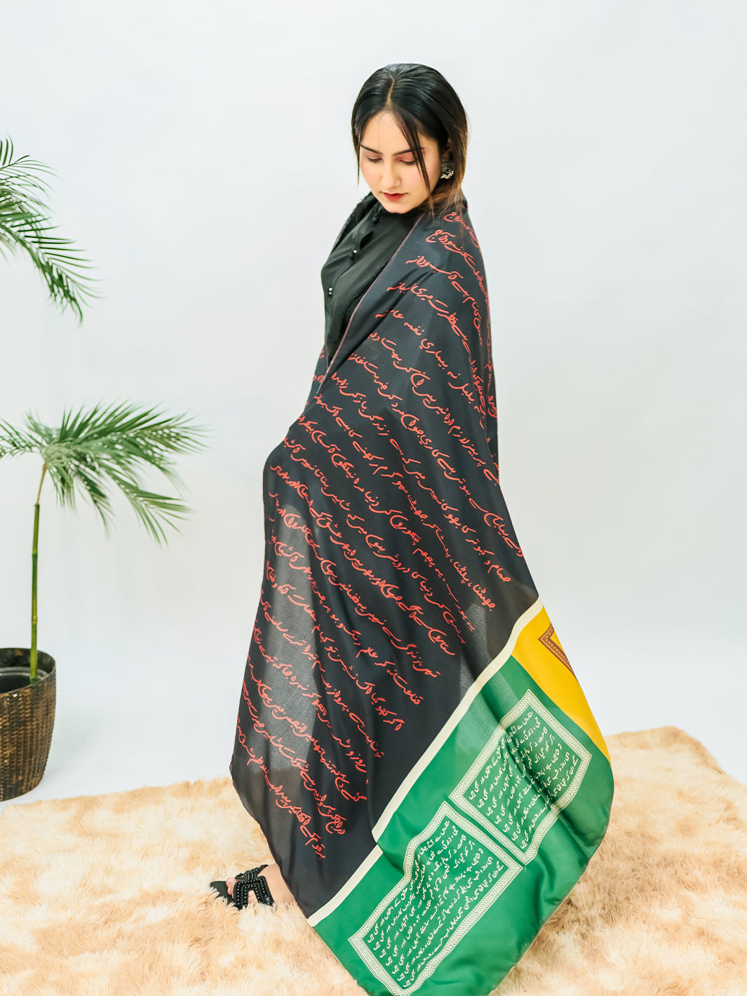 Mukalmaa Voile Dupatta (Black)