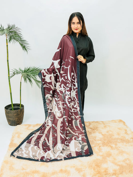 Tadrees voile Dupatta (maroon)