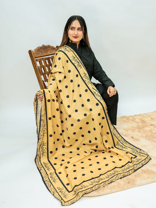 Polka Dot Voile Dupatta (Beige)