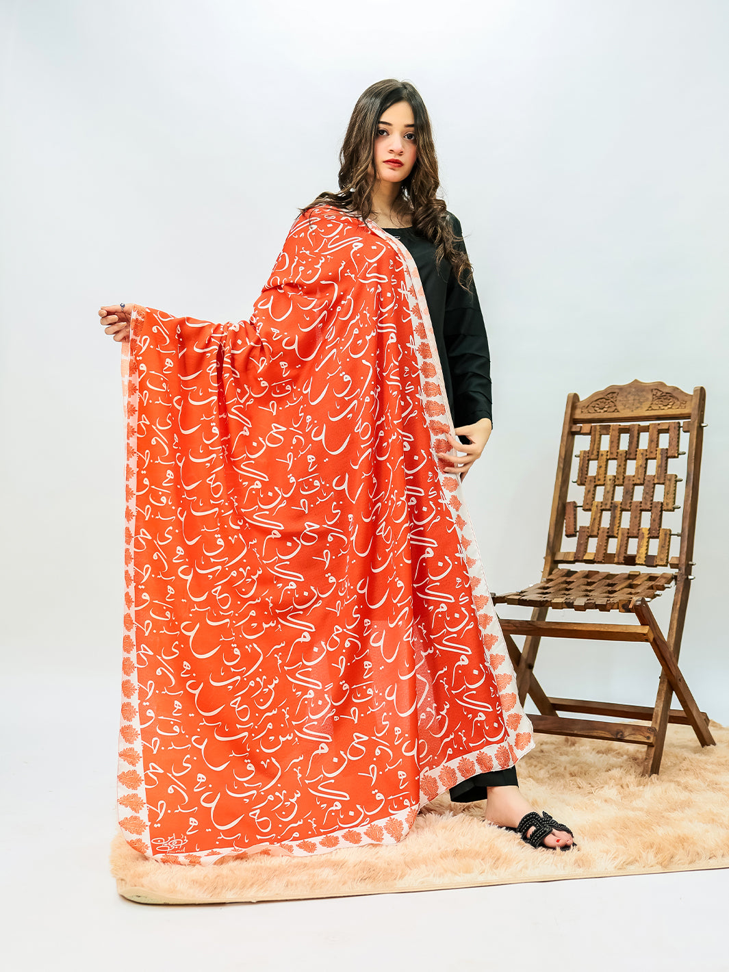 Be Qaida Voile Dupatta (Orange)