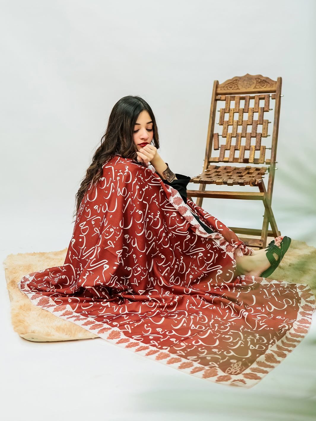 Be Qaida Voile Dupatta (Rust)