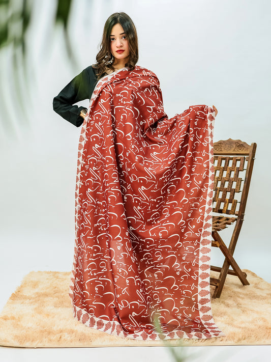 Be Qaida Voile Dupatta (Rust)