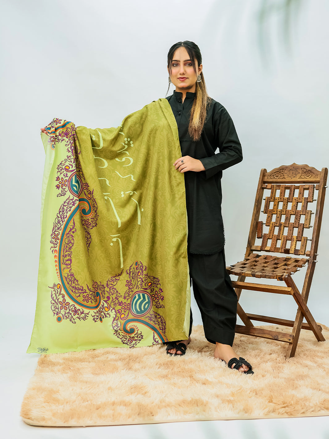 Nigaahein Voile Dupatta (Olive)