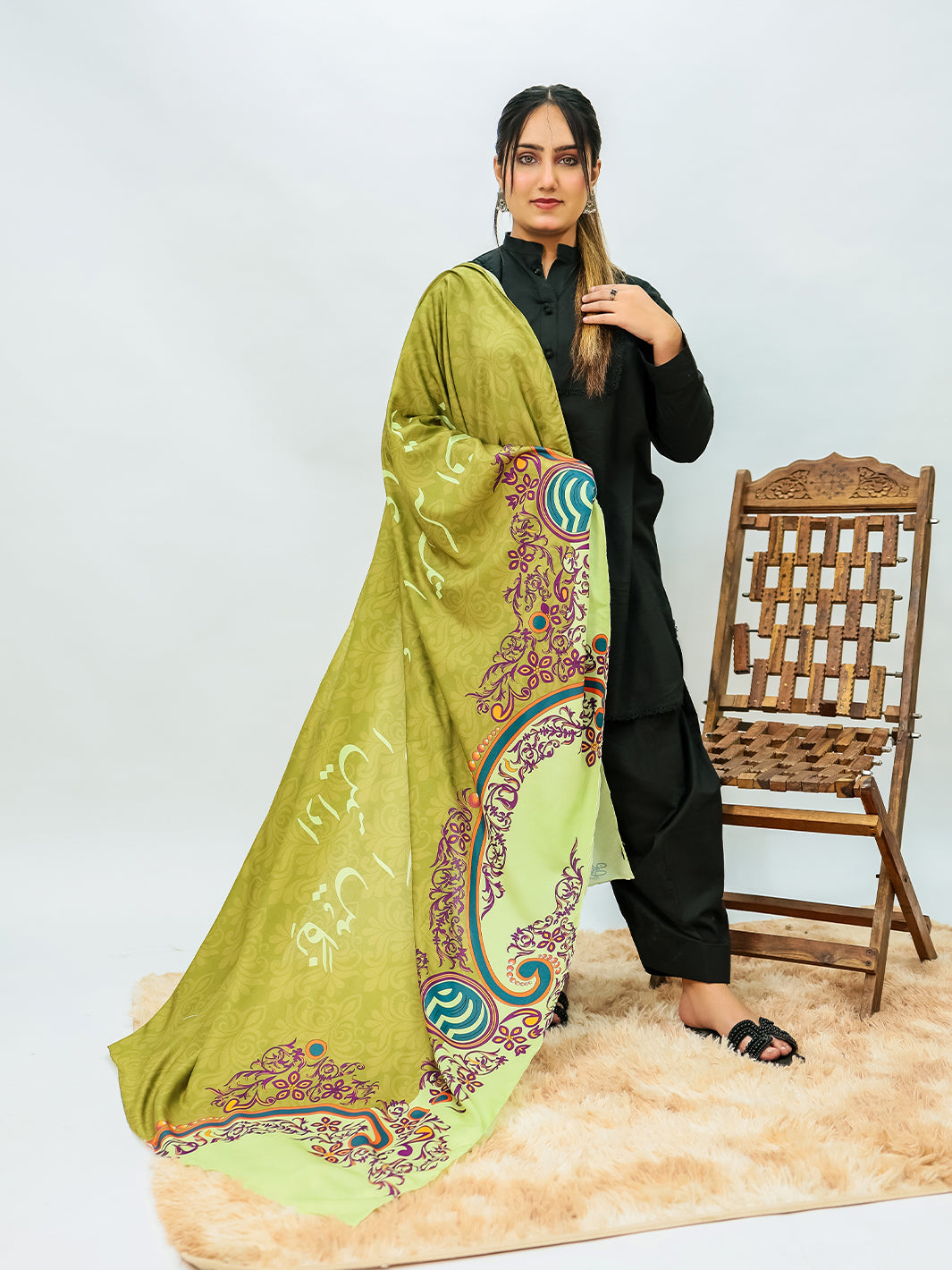 Nigaahein Voile Dupatta (Olive)
