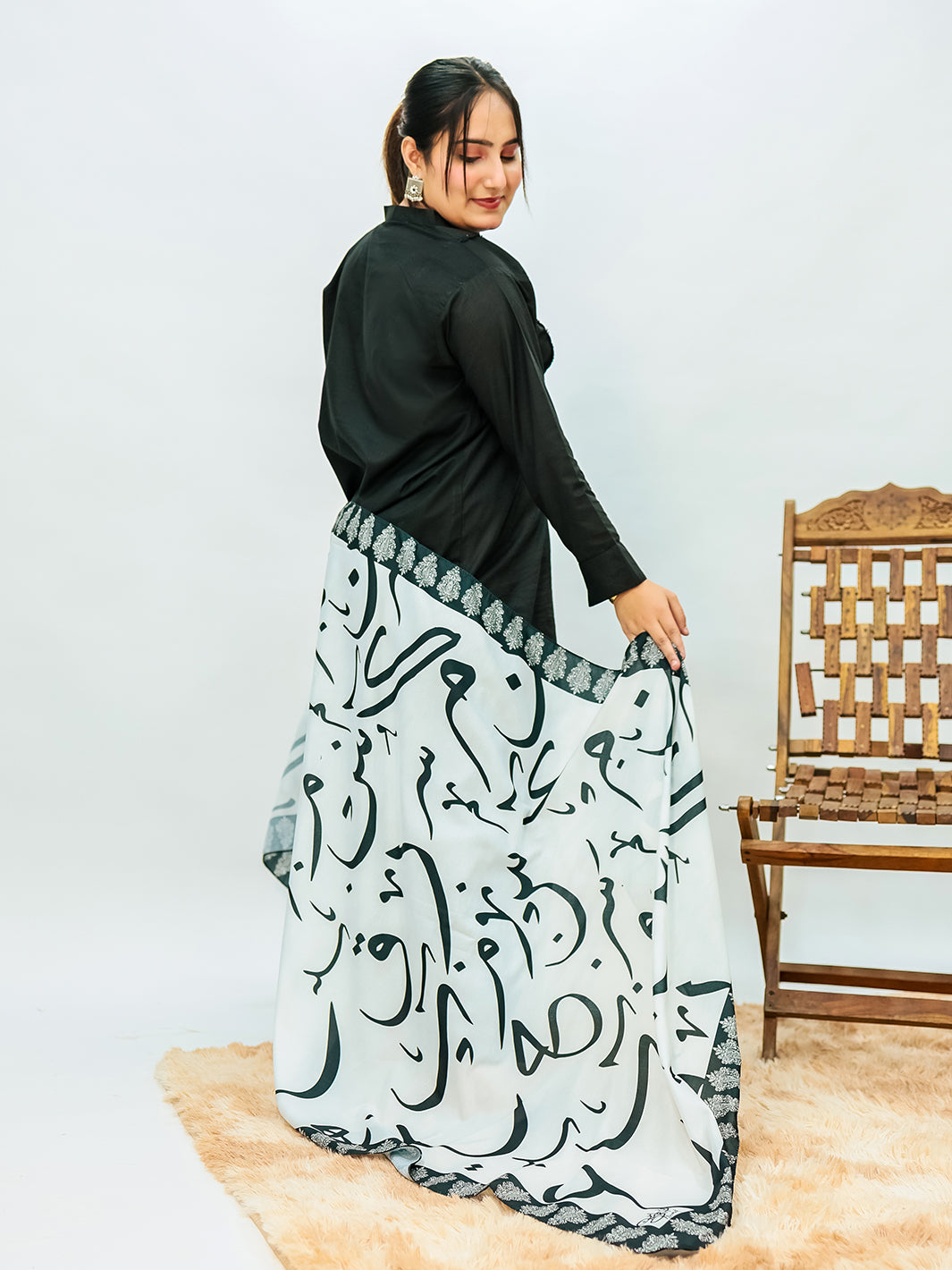 Huroof V2 Voile Dupatta (White)
