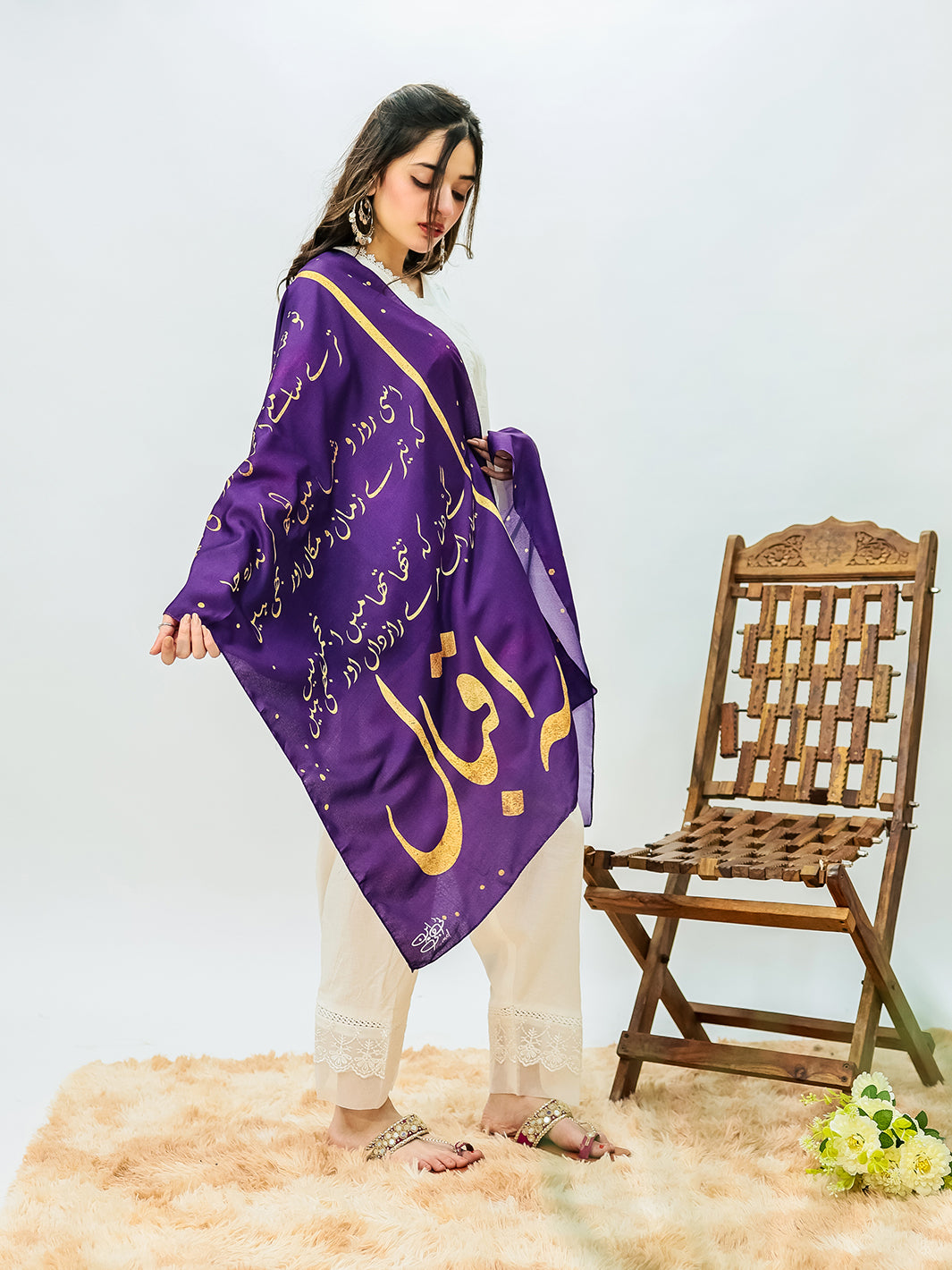 Iqbal Ka chand Stole (Purple)