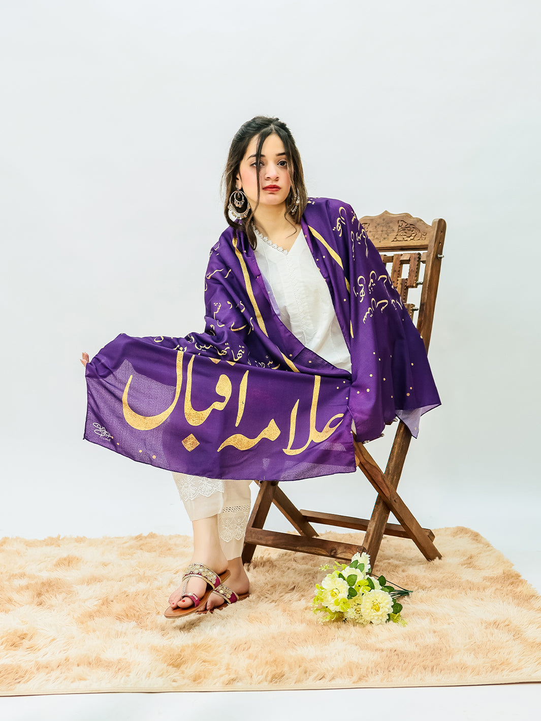 Iqbal Ka chand Stole (Purple)