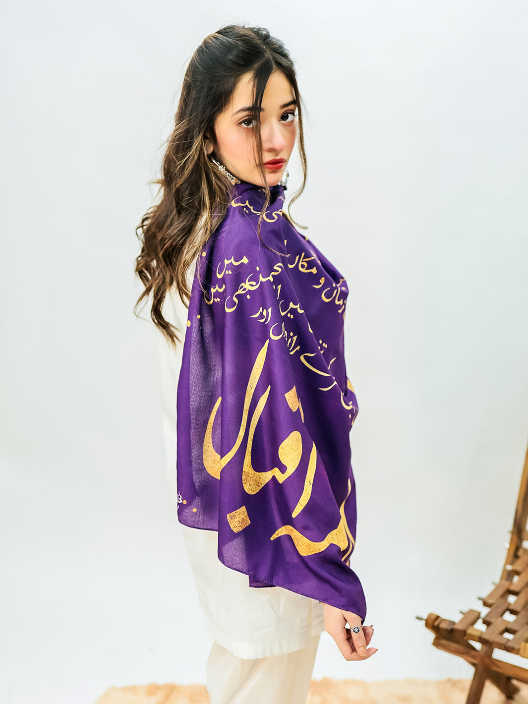 Iqbal Ka chand Stole (Purple)