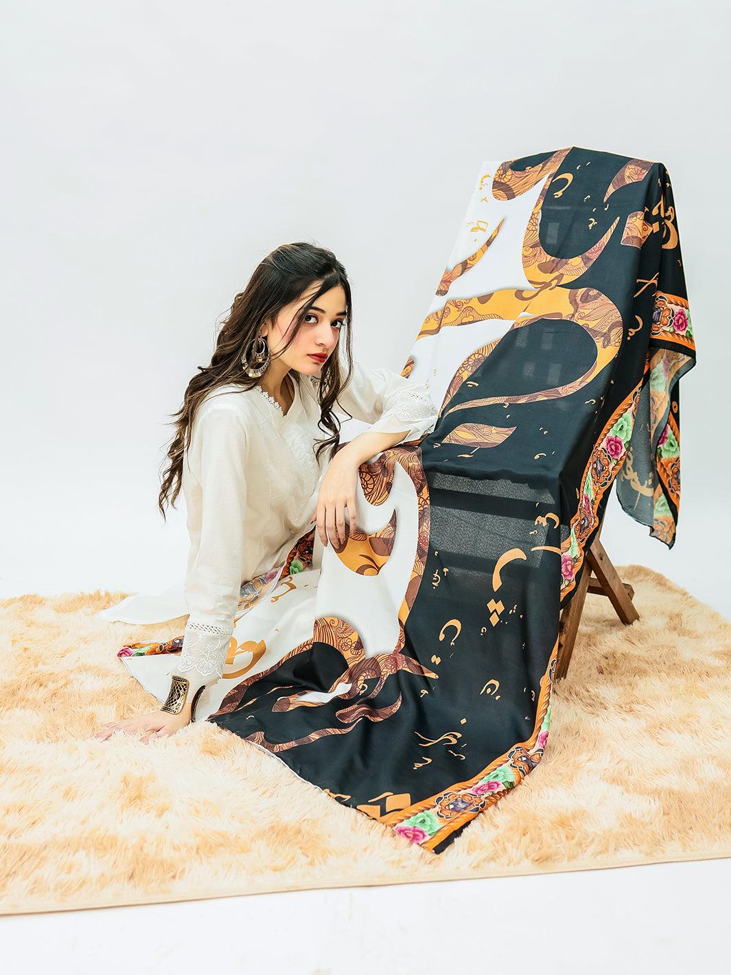 Sarsoun Voile Dupatta (Black)
