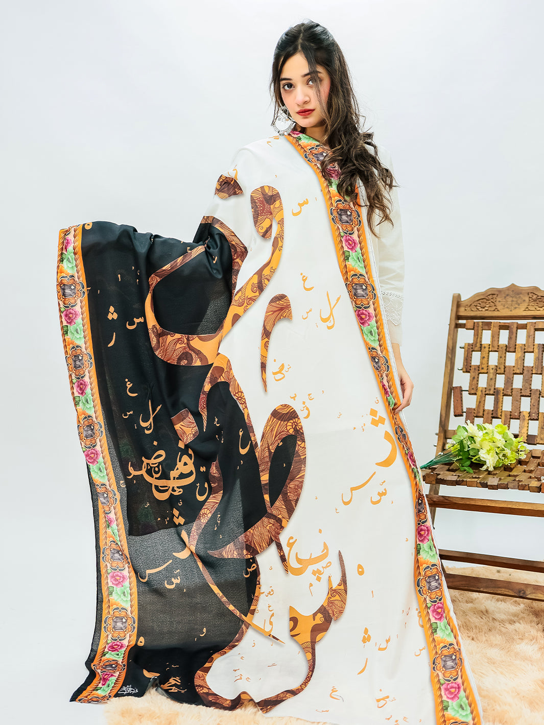 Sarsoun Voile Dupatta (Black)