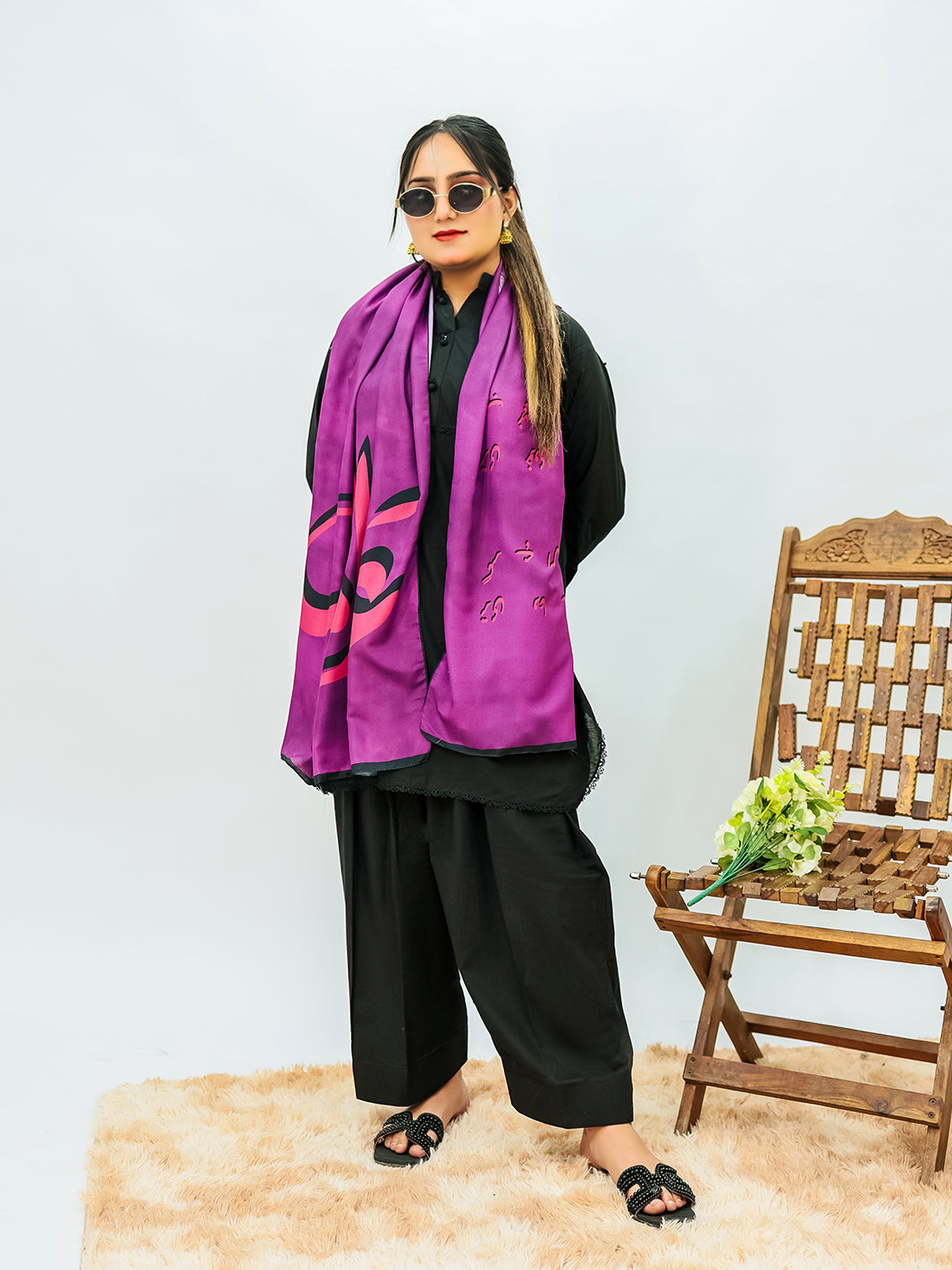 Iqbal ki Arzoo Stole (purple)