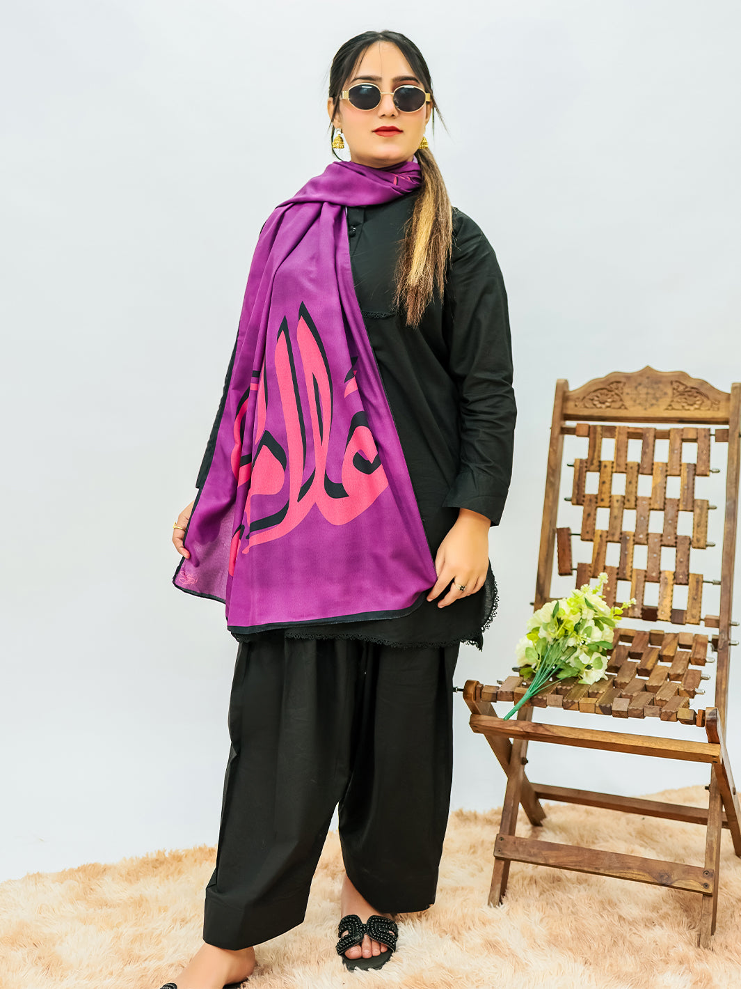 Iqbal ki Arzoo Stole (purple)