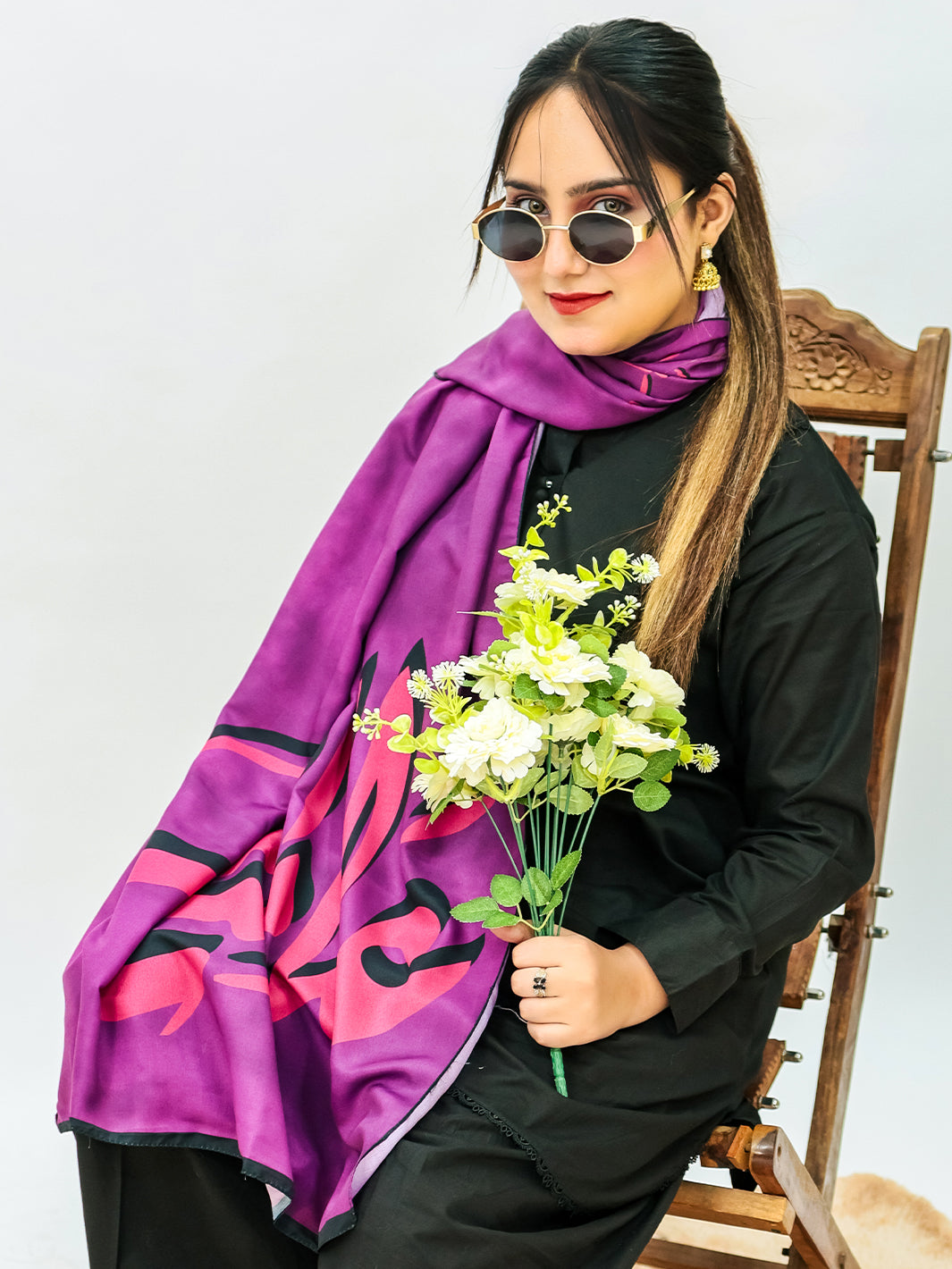 Iqbal ki Arzoo Stole (purple)