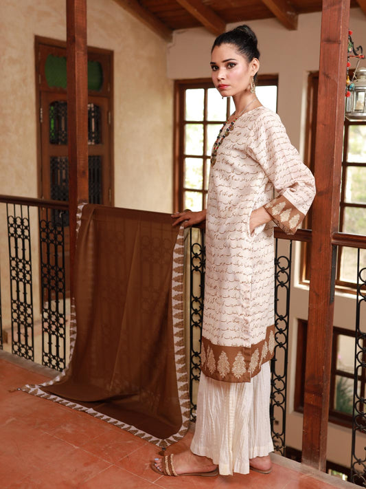 Kitaabi Dastaan 2 Piece(Beige)