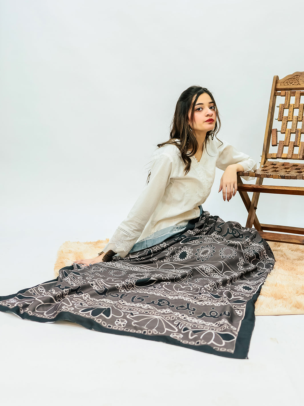 Truck Art (B&W) Dupatta