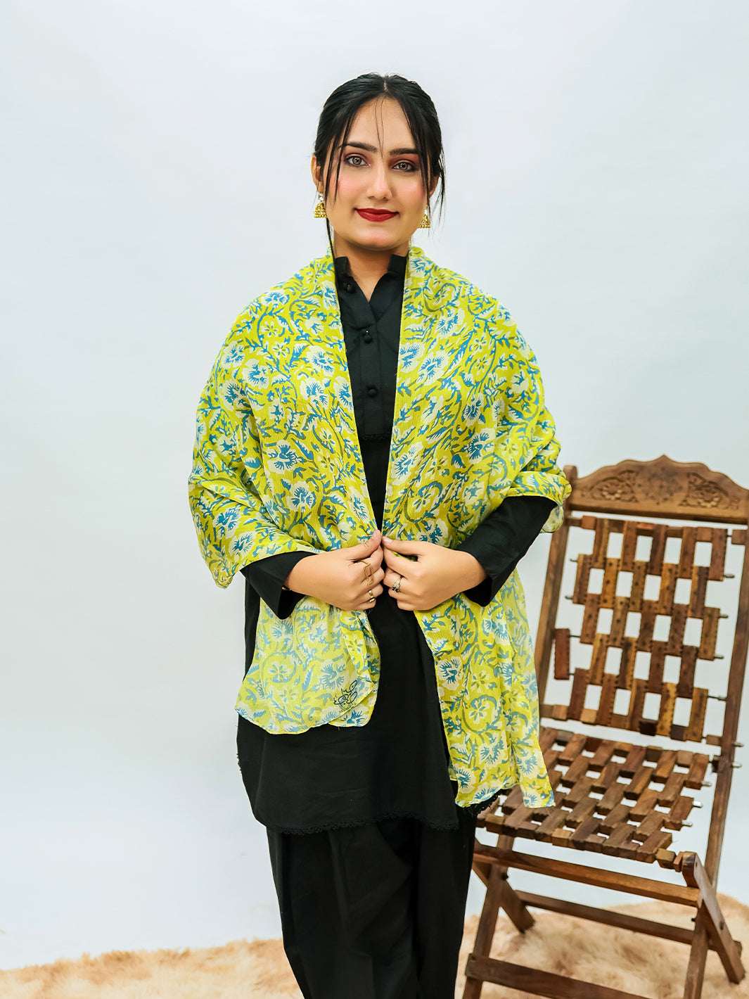 Orchids Floral Stole (Green)