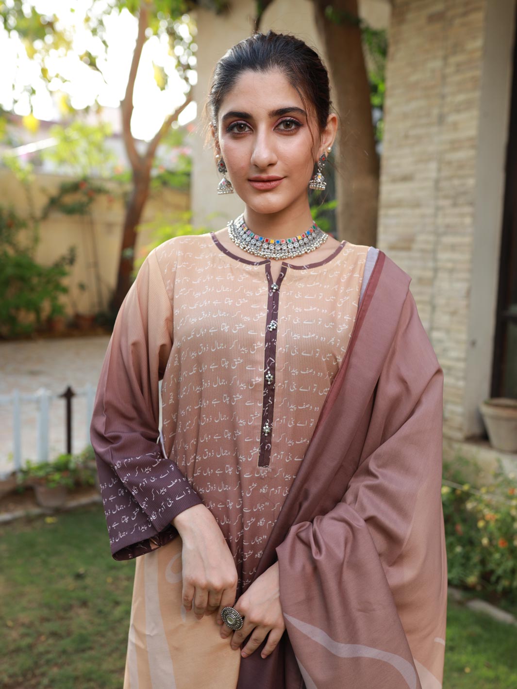 Ain se Iqbal 2 Piece (Brown)