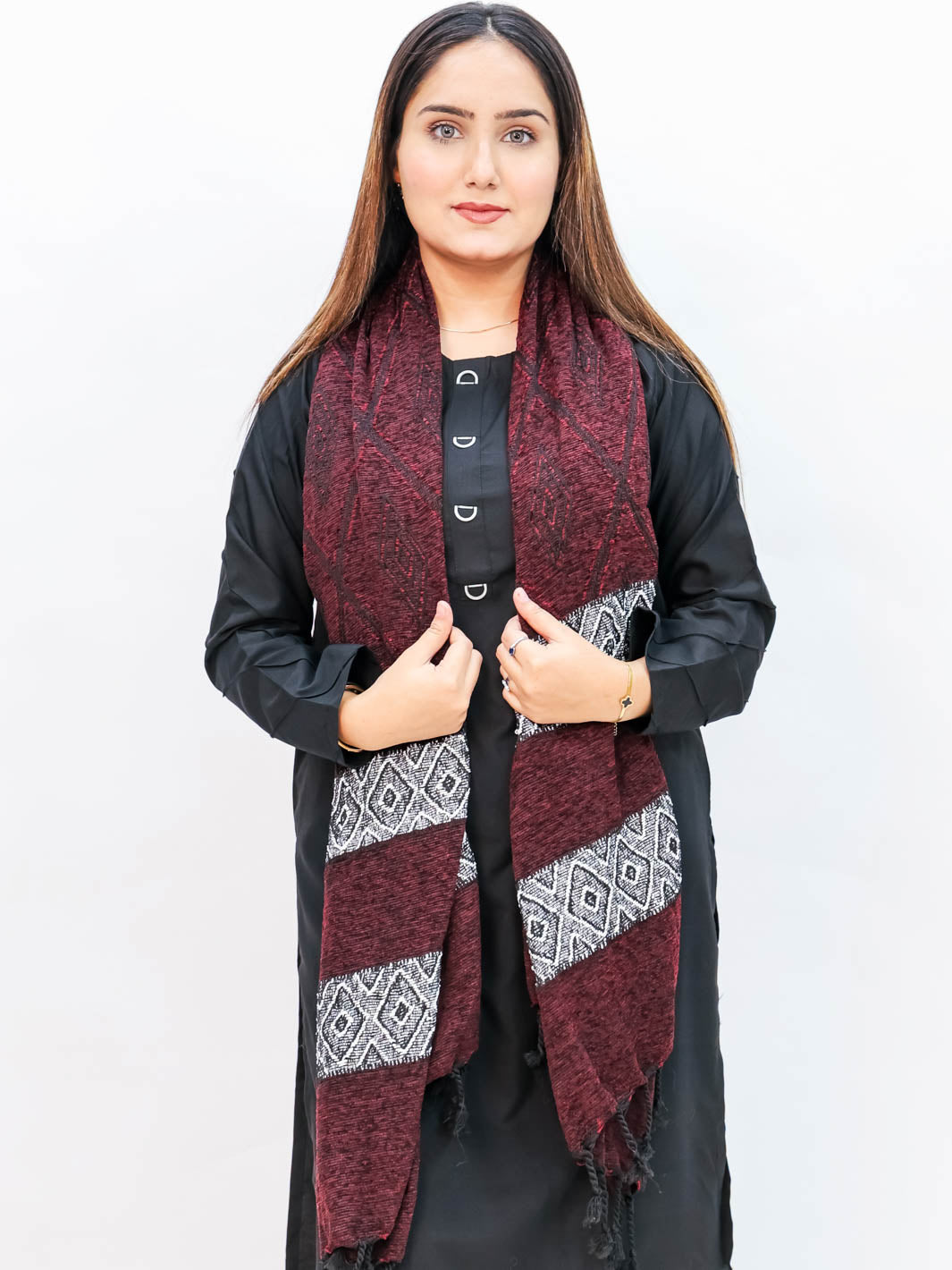 Wool  Mini Shawl (Maroon)