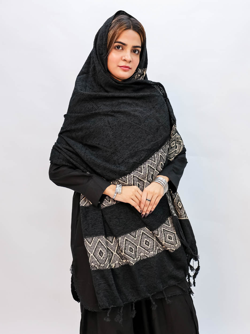 Wool Mini Shawl (Black)