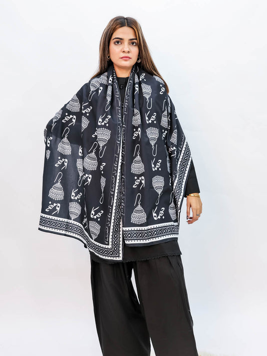 Jhumka Stole (Black n White)