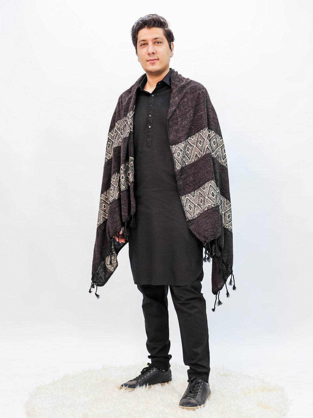 Wool Mini Shawl (Brown)