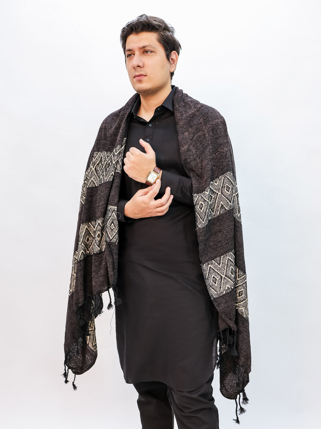 Wool Mini Shawl (Brown)