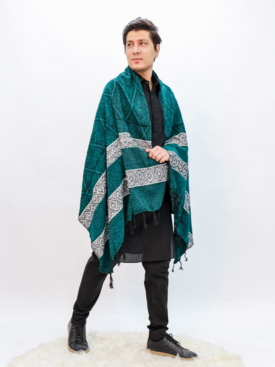 Wool Mini Shawl (Green)