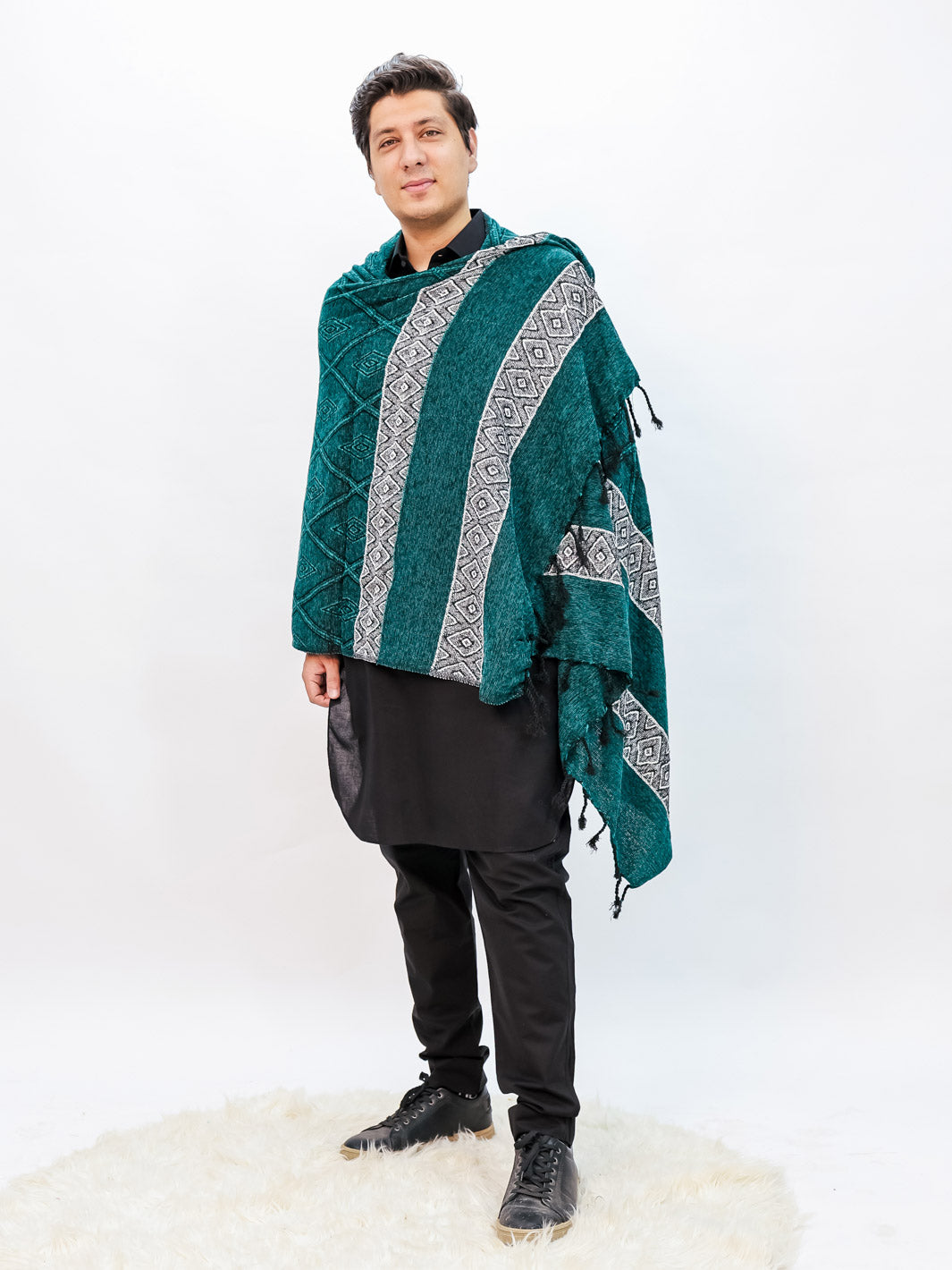Wool Mini Shawl (Green)