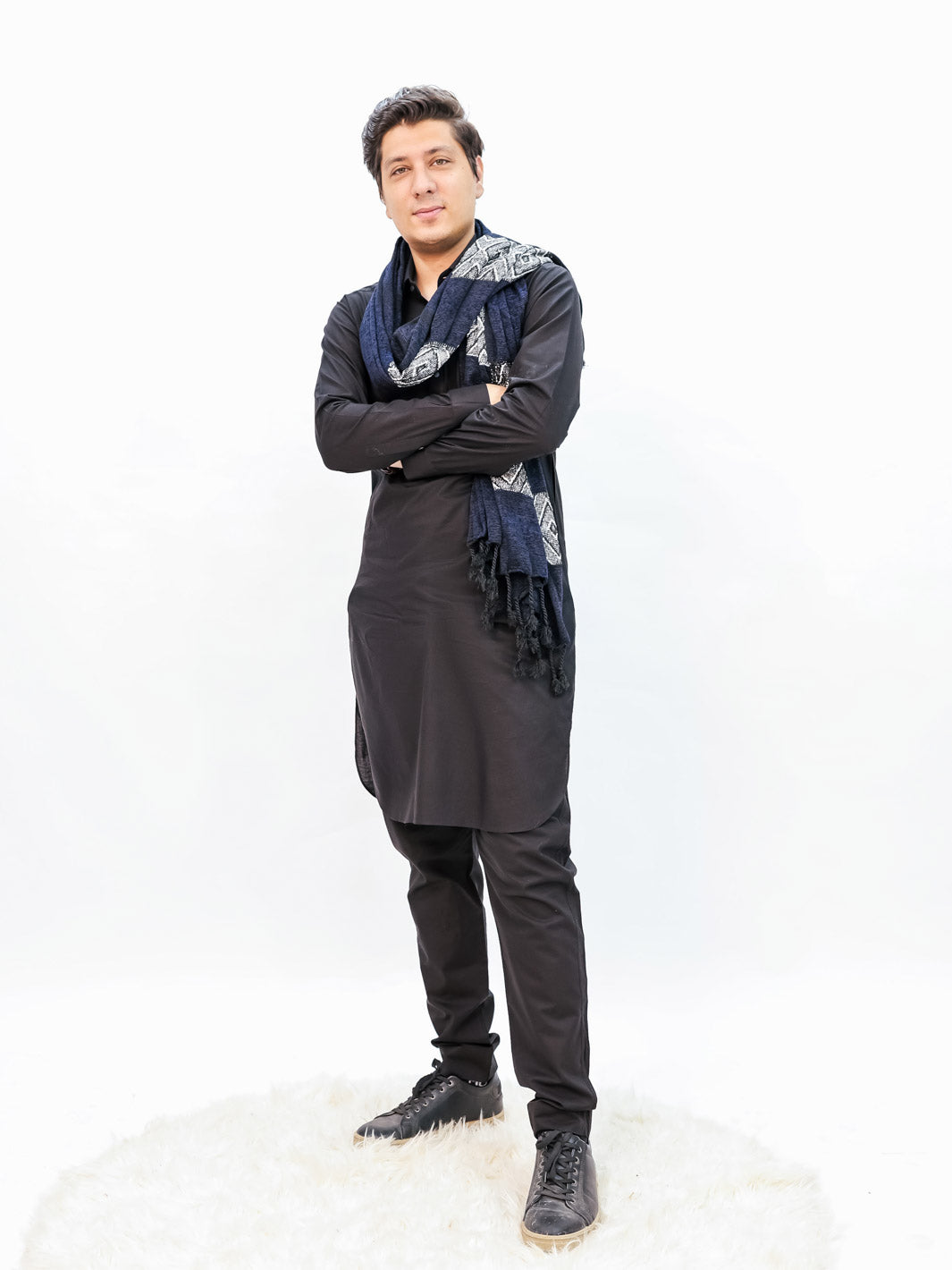 Wool Mini Shawl (Blue)