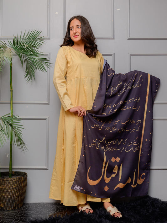 Iqbal Ka chand Stole (Black)