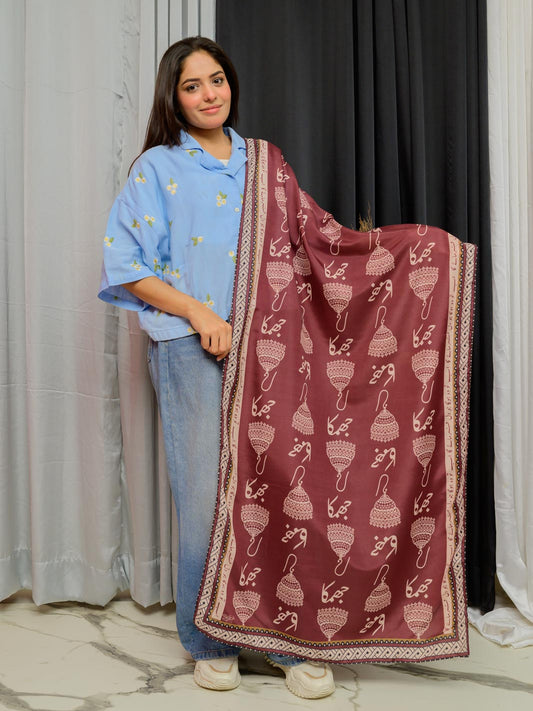 Jhumka Stole (Maroon)