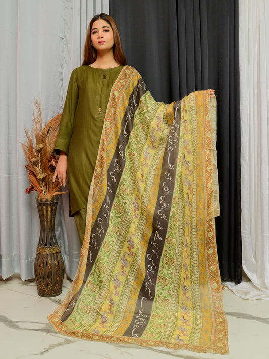 Phool Stripe  Premium Silk Dupatta (Light)