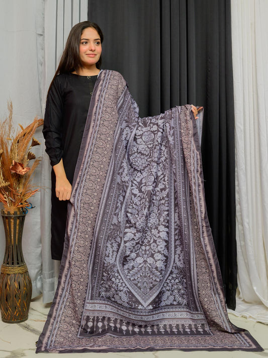 Mughal Darbar Dupatta (Black)