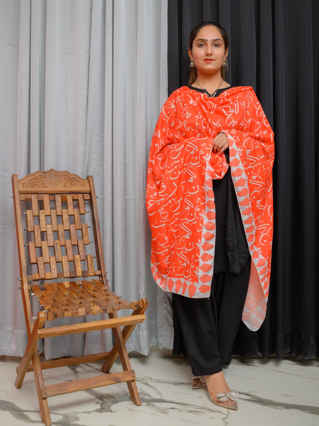 Be Qaida Voile Dupatta (Orange)