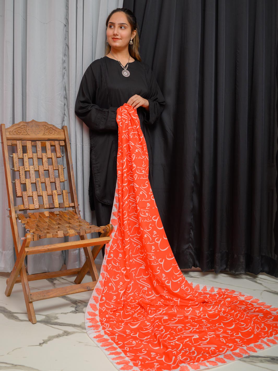 Be Qaida Voile Dupatta (Orange)