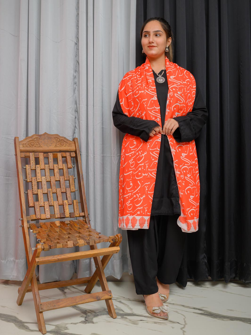 Be Qaida Voile Dupatta (Orange)