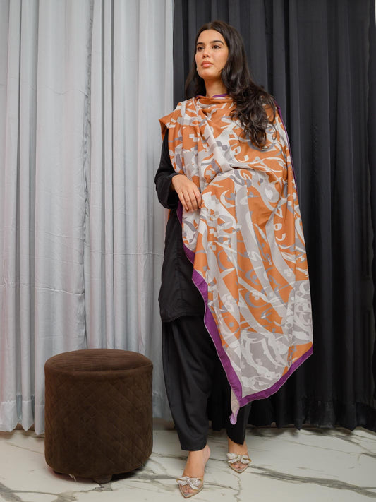 Tadrees Dupatta (Rust)