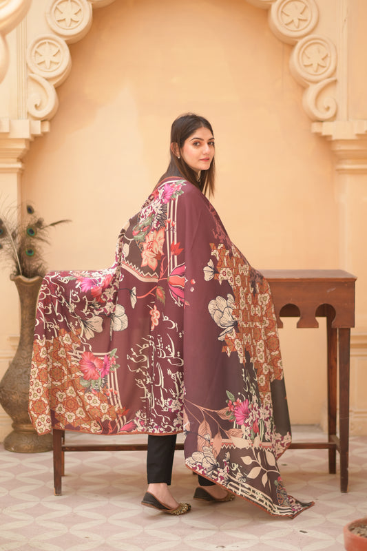 Yaad Silk Dupatta (Maroon)