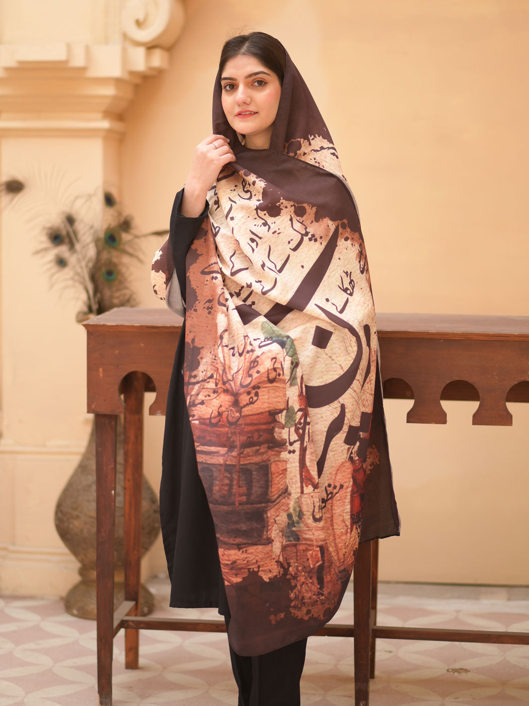 Din Purane  Dupatta (Brown)