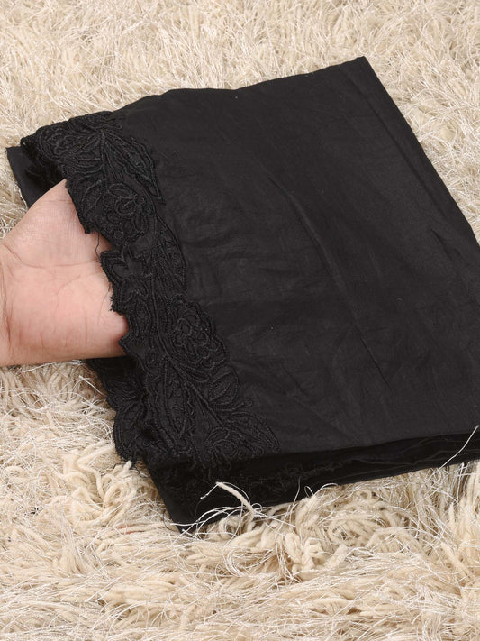 Pure Lawn Dupatta (Black 007)