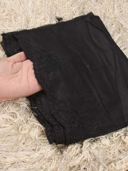 Pure Lawn Dupatta (Black 008)