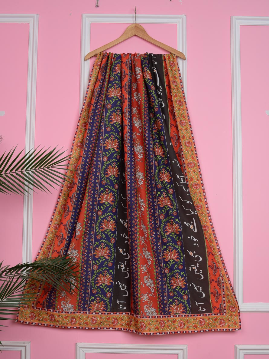Phool Stripe  Premium Silk Dupatta (Dark Multi)