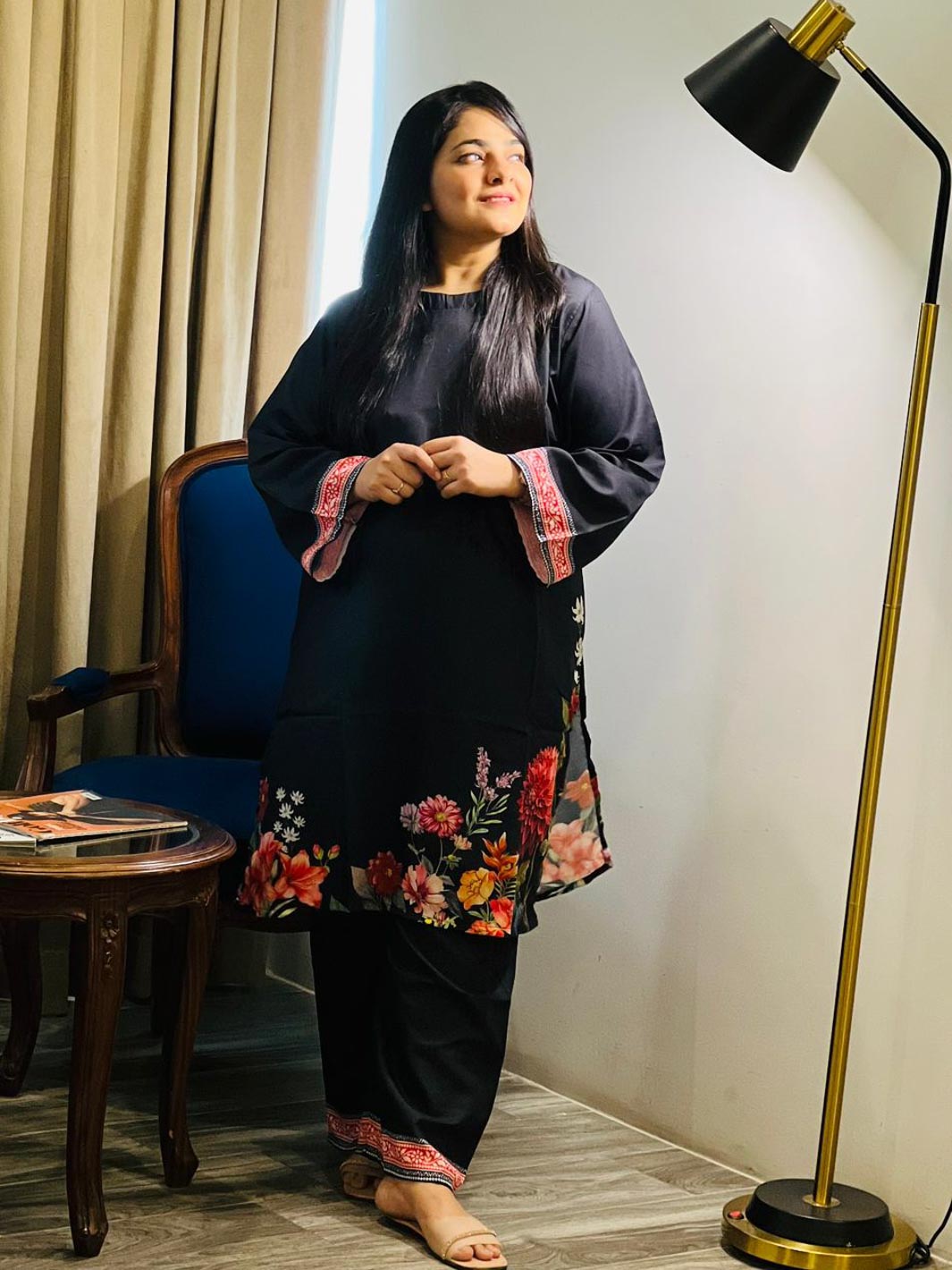 Banafshan Co-Ord Set (Midnight Black)