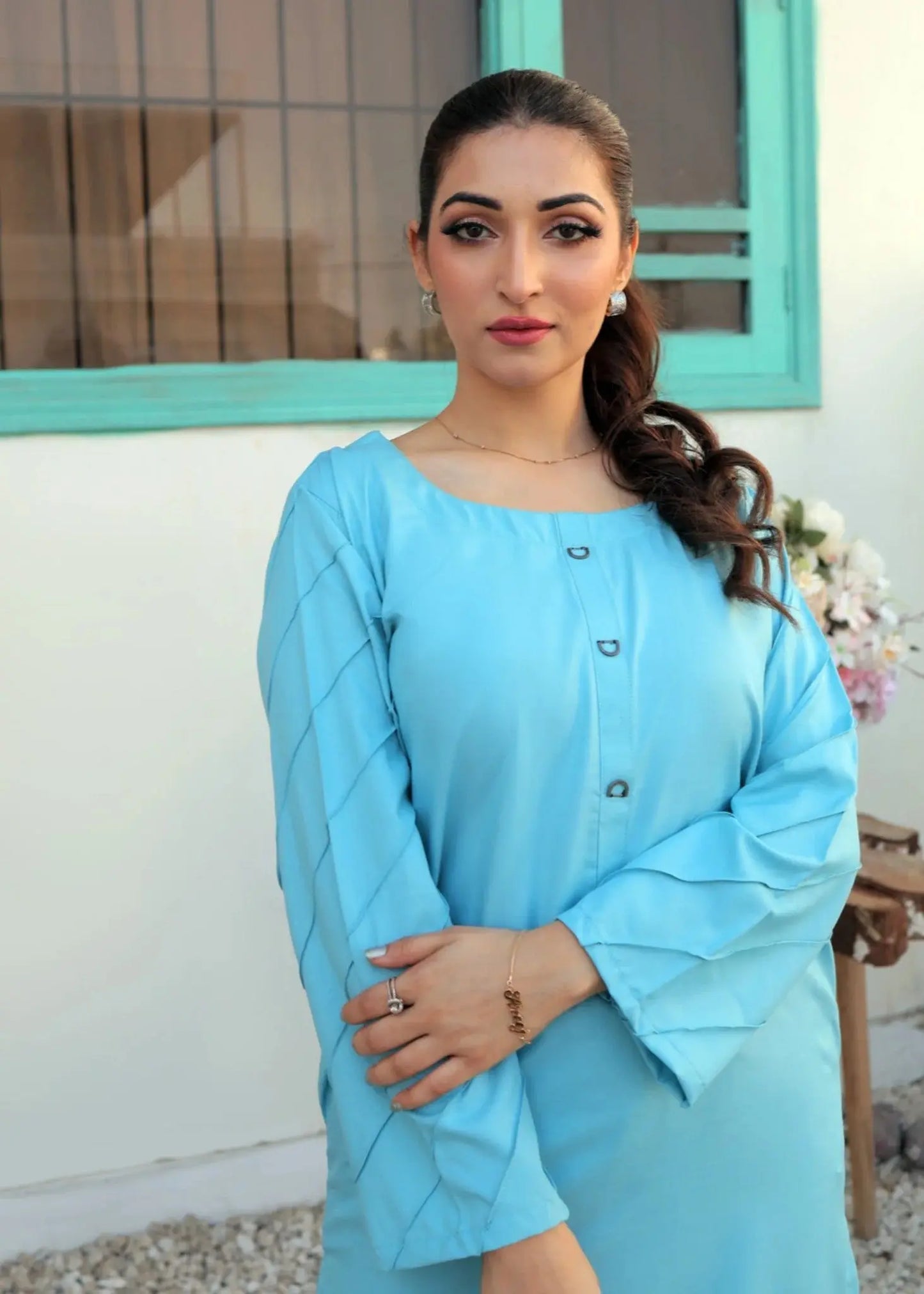 Ansha Co-Ord Set | Aqua Blue